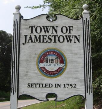 Town of Jamestown sign